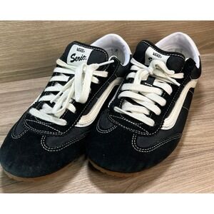 Vans Serio Black Suede White Stripe Lace Up Casual Sneakers Mens 9 Womens 10.5
